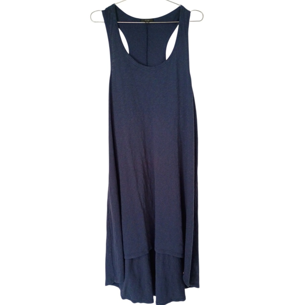 J.Crew Navy Blue Racerback High-Low Tank Dress Womens Relaxed Fit Midi Sz XL